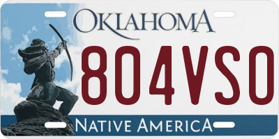 OK license plate 804VSO