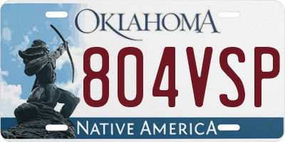 OK license plate 804VSP