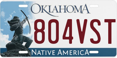 OK license plate 804VST