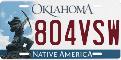 OK license plate 804VSW