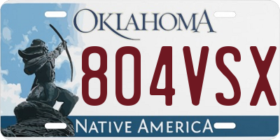 OK license plate 804VSX