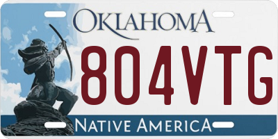 OK license plate 804VTG