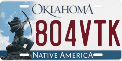 OK license plate 804VTK