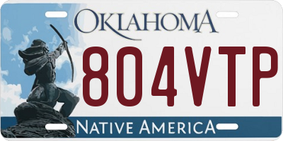 OK license plate 804VTP