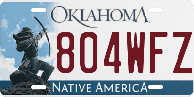 OK license plate 804WFZ