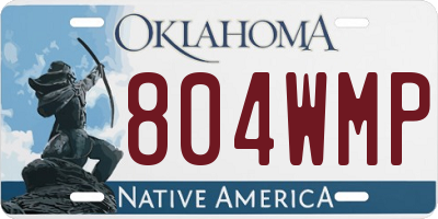 OK license plate 804WMP