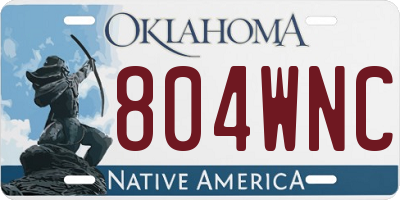 OK license plate 804WNC
