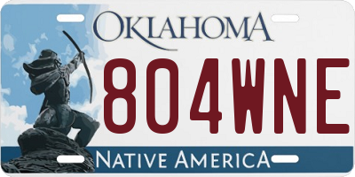 OK license plate 804WNE
