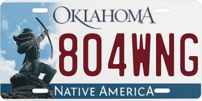 OK license plate 804WNG