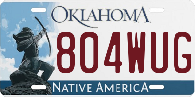 OK license plate 804WUG