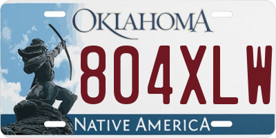 OK license plate 804XLW