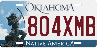 OK license plate 804XMB