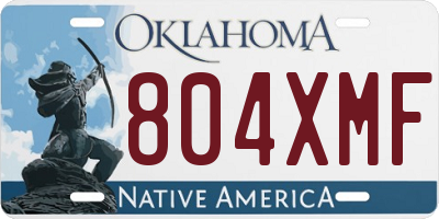 OK license plate 804XMF
