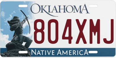 OK license plate 804XMJ