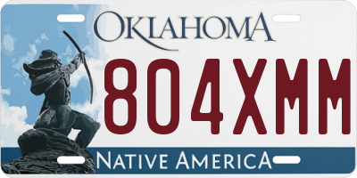 OK license plate 804XMM