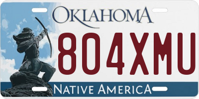 OK license plate 804XMU