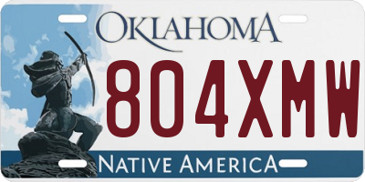 OK license plate 804XMW