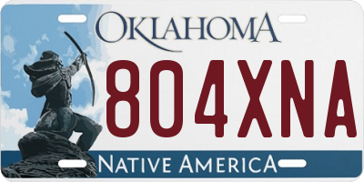 OK license plate 804XNA