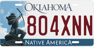 OK license plate 804XNN