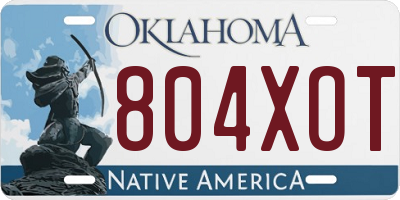 OK license plate 804XOT