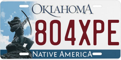 OK license plate 804XPE