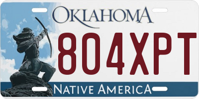 OK license plate 804XPT