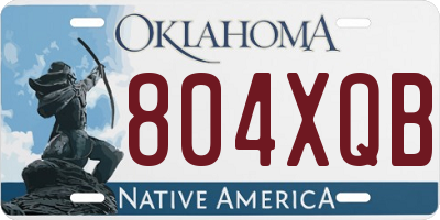 OK license plate 804XQB