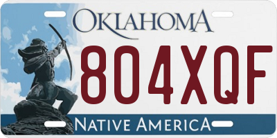 OK license plate 804XQF