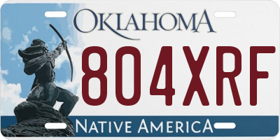 OK license plate 804XRF