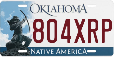 OK license plate 804XRP