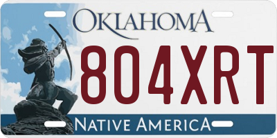 OK license plate 804XRT