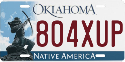 OK license plate 804XUP
