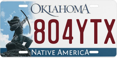 OK license plate 804YTX