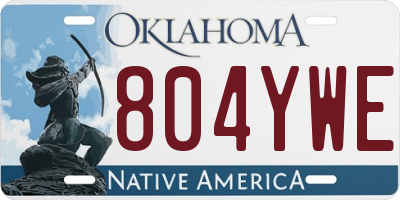OK license plate 804YWE