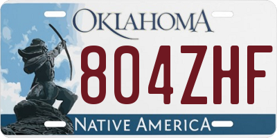 OK license plate 804ZHF