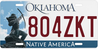 OK license plate 804ZKT