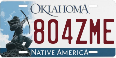 OK license plate 804ZME