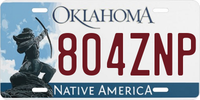OK license plate 804ZNP