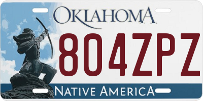 OK license plate 804ZPZ