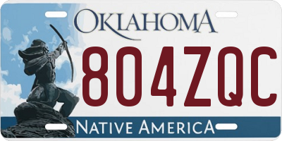 OK license plate 804ZQC