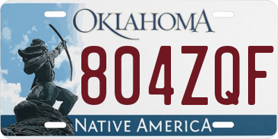 OK license plate 804ZQF
