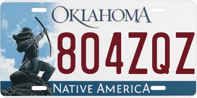 OK license plate 804ZQZ