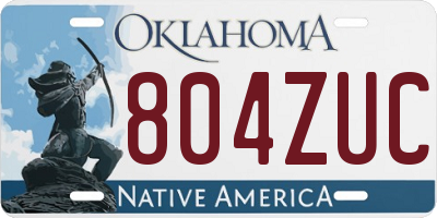 OK license plate 804ZUC