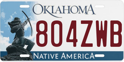OK license plate 804ZWB
