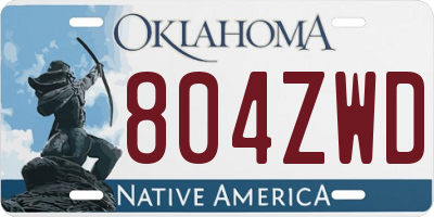 OK license plate 804ZWD