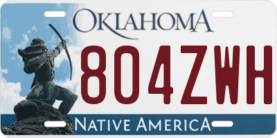 OK license plate 804ZWH