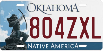 OK license plate 804ZXL