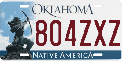 OK license plate 804ZXZ