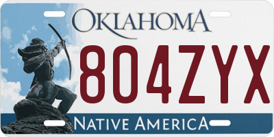 OK license plate 804ZYX