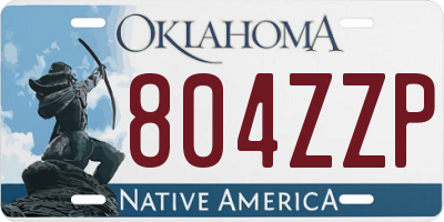 OK license plate 804ZZP